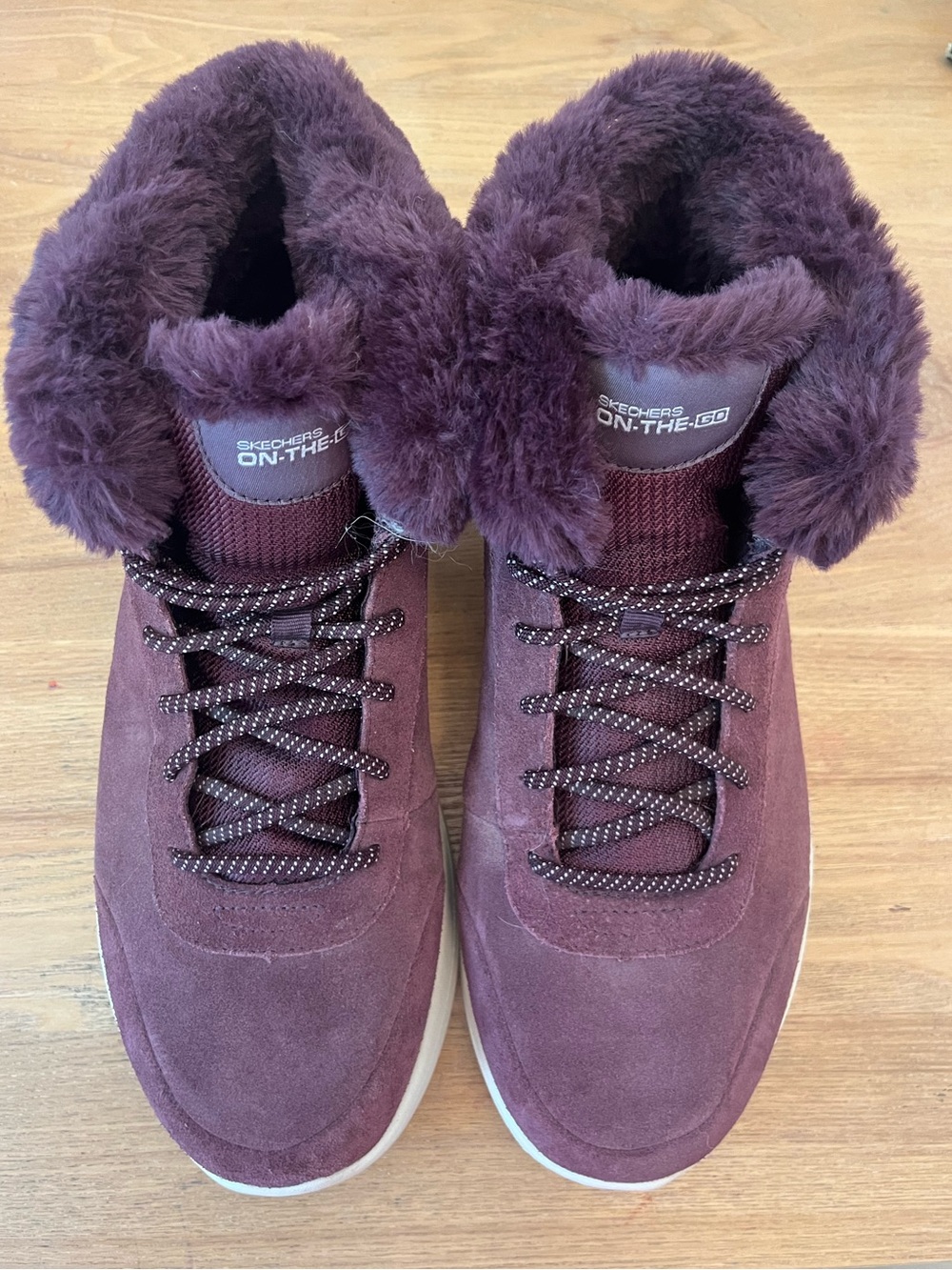Skechers Women's Burgundy Suede Fur-Lined Winter Boots